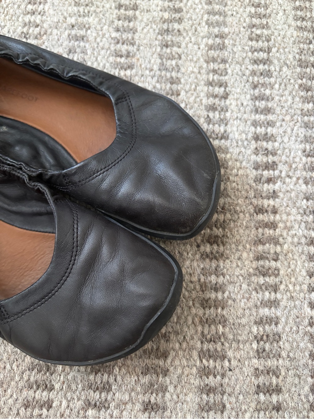 Vivobarefoot Asana Yin Ballerina Black Leather Flats - Picture 6 of 7